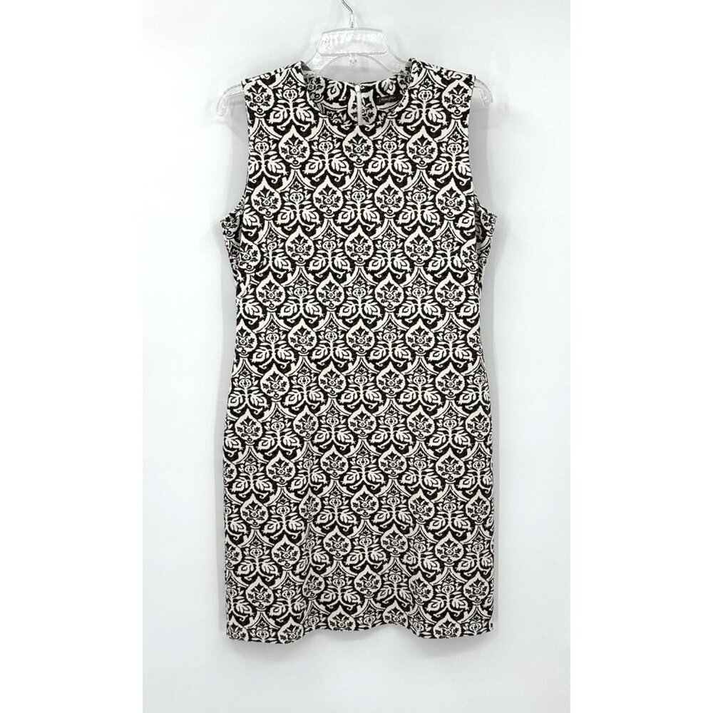 SOLD sleeveless shift sheath geometric L - Picture 2 of 7